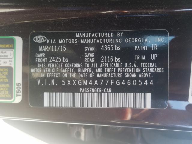 Photo 9 VIN: 5XXGM4A77FG460544 - KIA OPTIMA LX 