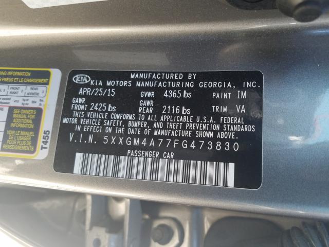 Photo 9 VIN: 5XXGM4A77FG473830 - KIA OPTIMA LX 