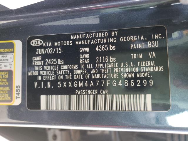 Photo 9 VIN: 5XXGM4A77FG486299 - KIA OPTIMA LX 