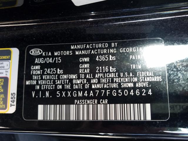 Photo 9 VIN: 5XXGM4A77FG504624 - KIA OPTIMA 