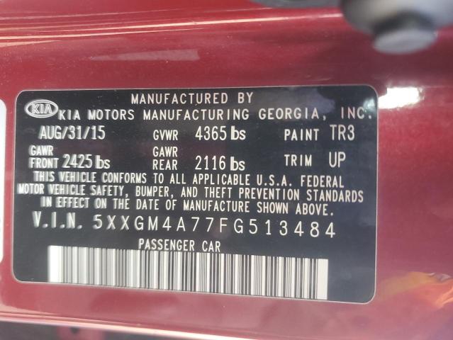 Photo 12 VIN: 5XXGM4A77FG513484 - KIA OPTIMA LX 