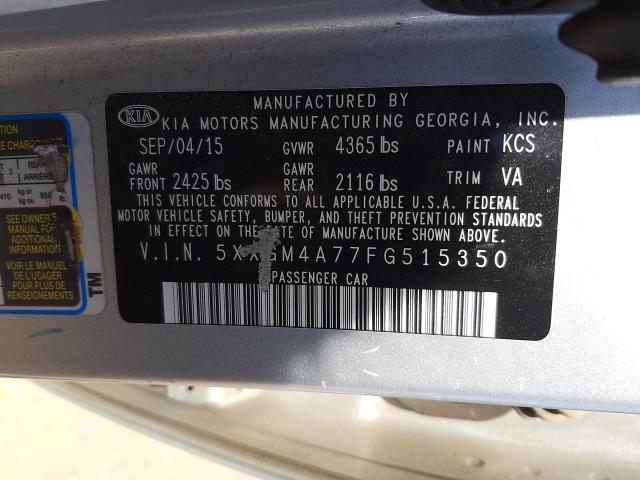 Photo 9 VIN: 5XXGM4A77FG515350 - KIA OPTIMA LX 