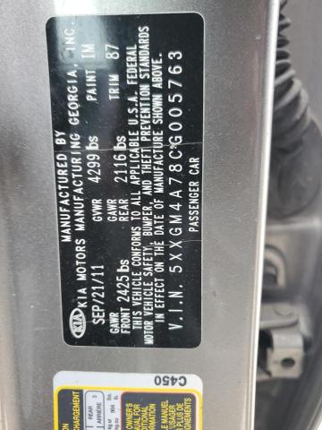 Photo 11 VIN: 5XXGM4A78CG005763 - KIA OPTIMA LX 