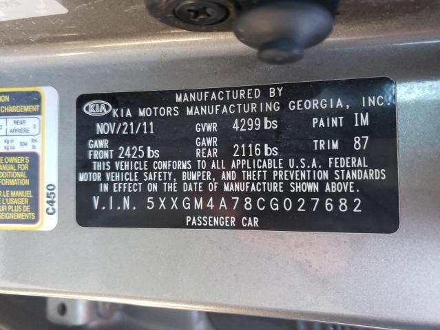 Photo 9 VIN: 5XXGM4A78CG027682 - KIA OPTIMA LX 