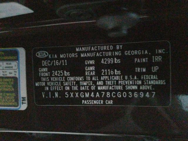 Photo 9 VIN: 5XXGM4A78CG036947 - KIA OPTIMA LX 