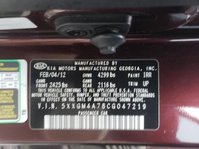 Photo 9 VIN: 5XXGM4A78CG047219 - KIA OPTIMA LX 