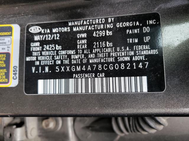 Photo 9 VIN: 5XXGM4A78CG082147 - KIA OPTIMA LX 