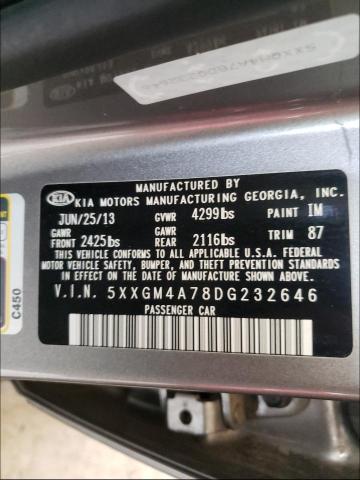 Photo 9 VIN: 5XXGM4A78DG232646 - KIA OPTIMA LX 