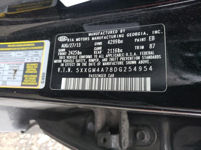 Photo 9 VIN: 5XXGM4A78DG254954 - KIA OPTIMA LX 