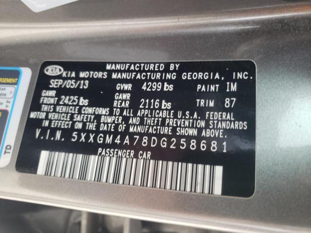 Photo 9 VIN: 5XXGM4A78DG258681 - KIA OPTIMA LX 