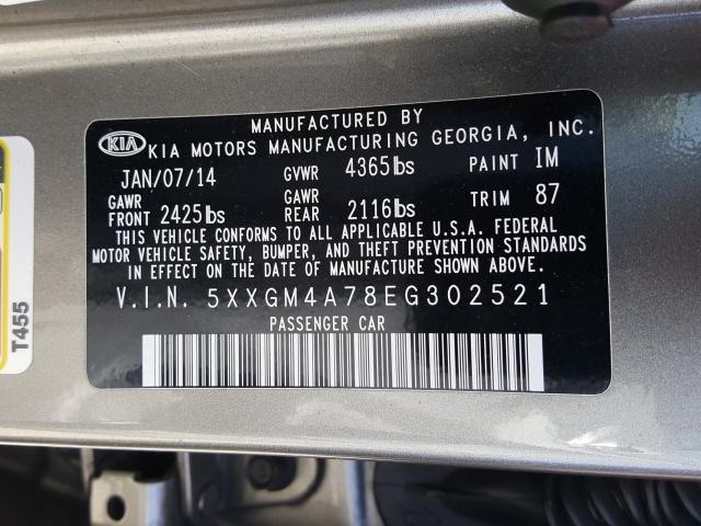 Photo 9 VIN: 5XXGM4A78EG302521 - KIA OPTIMA 