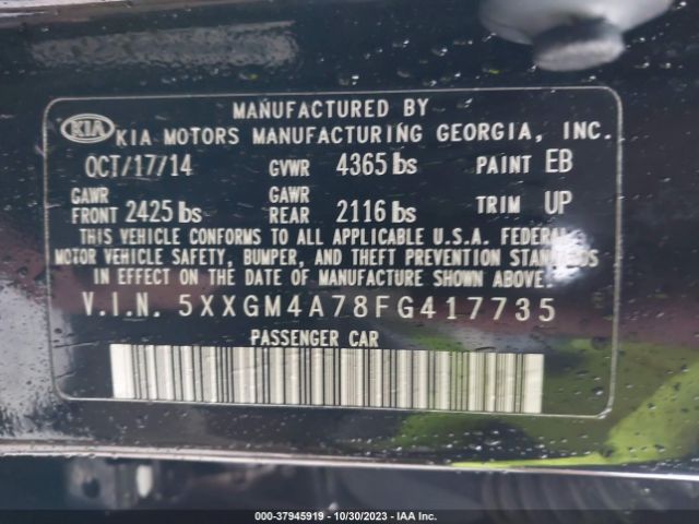 Photo 8 VIN: 5XXGM4A78FG417735 - KIA OPTIMA 