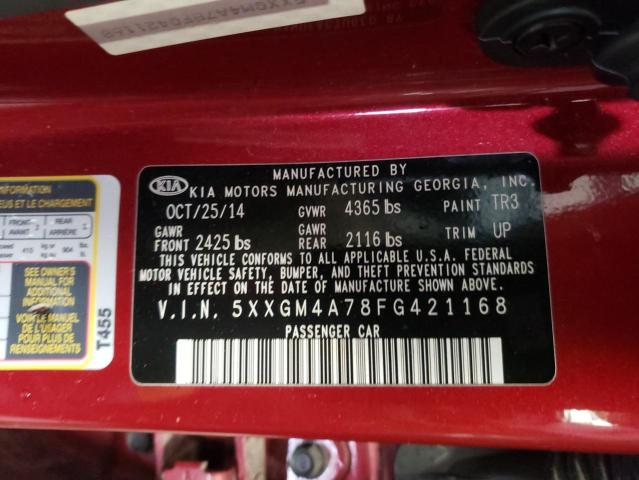 Photo 9 VIN: 5XXGM4A78FG421168 - KIA OPTIMA LX 