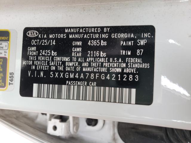 Photo 9 VIN: 5XXGM4A78FG421283 - KIA OPTIMA LX 