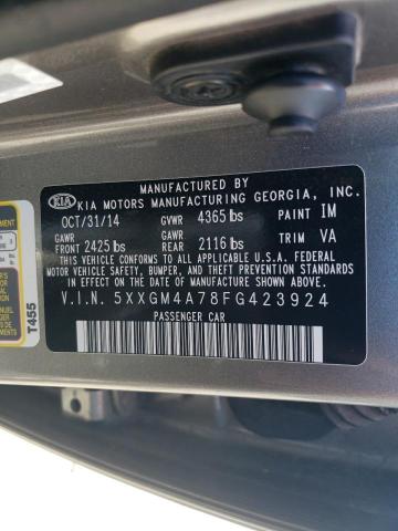 Photo 11 VIN: 5XXGM4A78FG423924 - KIA OPTIMA LX 