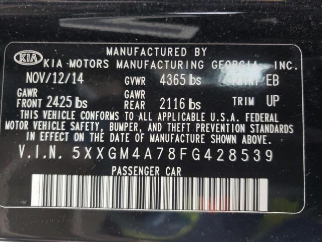 Photo 9 VIN: 5XXGM4A78FG428539 - KIA OPTIMA LX 