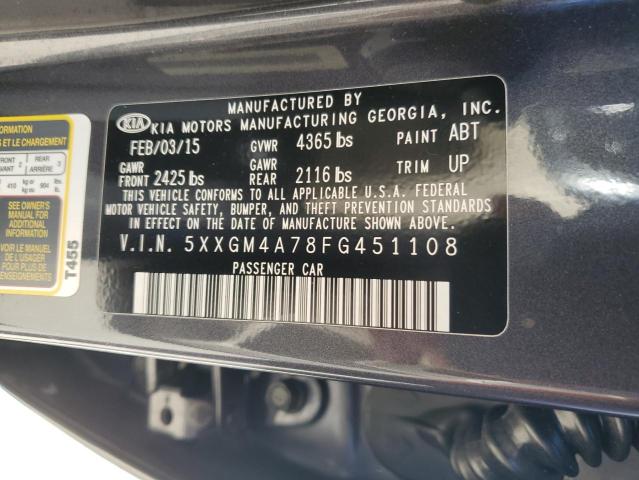 Photo 12 VIN: 5XXGM4A78FG451108 - KIA OPTIMA 