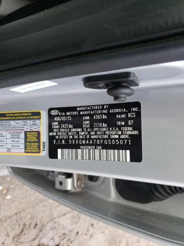 Photo 9 VIN: 5XXGM4A78FG505071 - KIA OPTIMA LX 