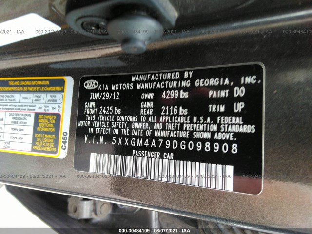 Photo 8 VIN: 5XXGM4A79DG098908 - KIA OPTIMA 