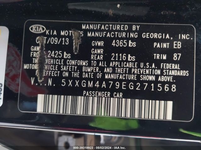 Photo 8 VIN: 5XXGM4A79EG271568 - KIA OPTIMA 