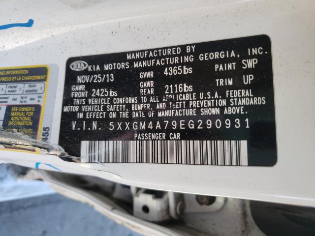 Photo 9 VIN: 5XXGM4A79EG290931 - KIA OPTIMA 