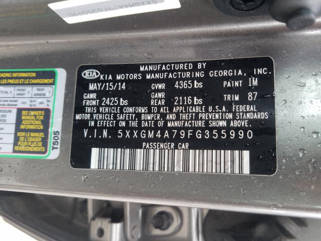 Photo 9 VIN: 5XXGM4A79FG355990 - KIA OPTIMA LX 