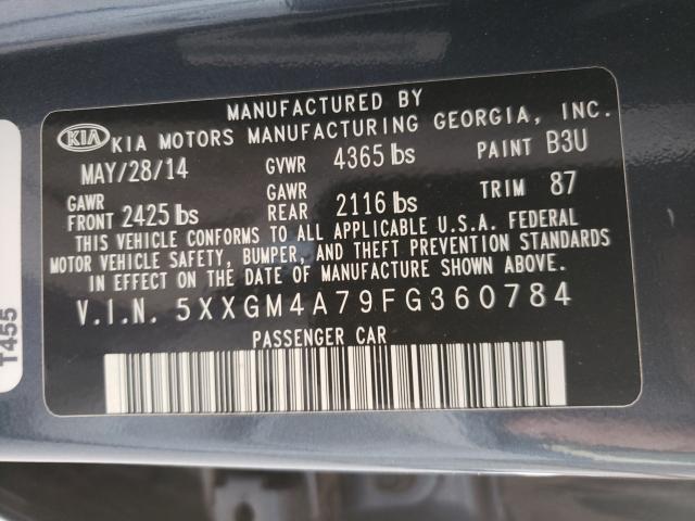 Photo 9 VIN: 5XXGM4A79FG360784 - KIA OPTIMA LX 