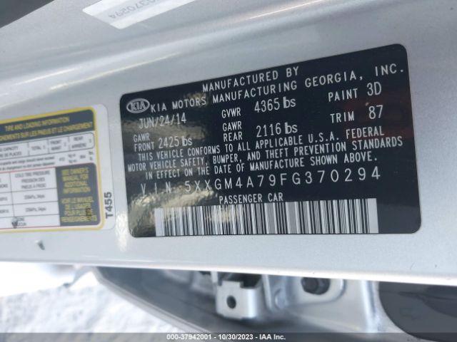 Photo 8 VIN: 5XXGM4A79FG370294 - KIA OPTIMA 