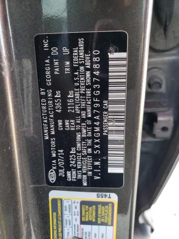 Photo 11 VIN: 5XXGM4A79FG374880 - KIA OPTIMA 