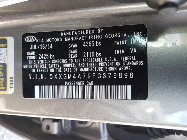 Photo 9 VIN: 5XXGM4A79FG379898 - KIA OPTIMA LX 