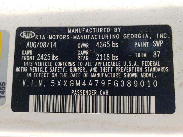 Photo 11 VIN: 5XXGM4A79FG389010 - KIA OPTIMA LX 