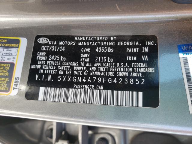 Photo 9 VIN: 5XXGM4A79FG423852 - KIA OPTIMA LX 