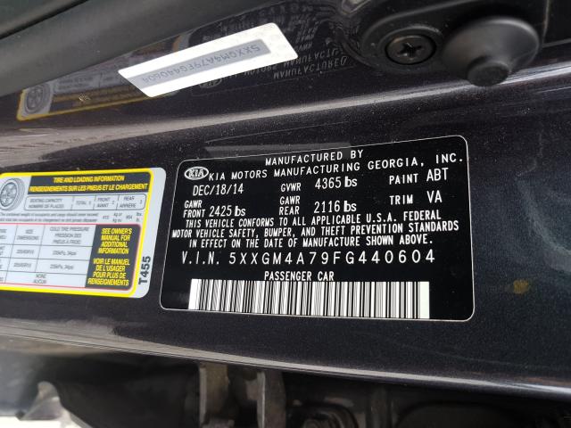 Photo 9 VIN: 5XXGM4A79FG440604 - KIA OPTIMA LX 