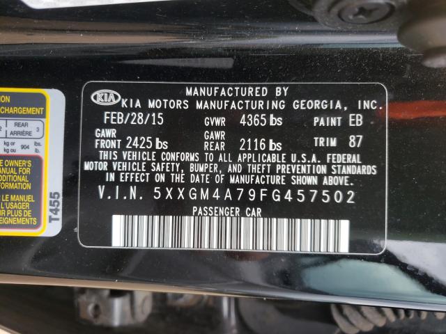 Photo 9 VIN: 5XXGM4A79FG457502 - KIA OPTIMA LX 