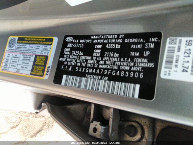 Photo 8 VIN: 5XXGM4A79FG483906 - KIA OPTIMA 