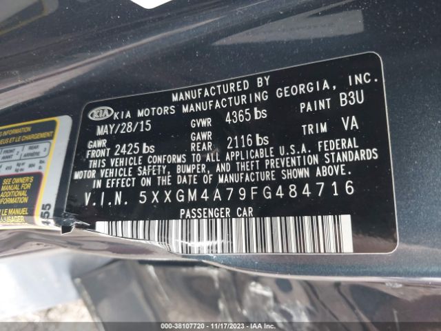 Photo 8 VIN: 5XXGM4A79FG484716 - KIA OPTIMA 