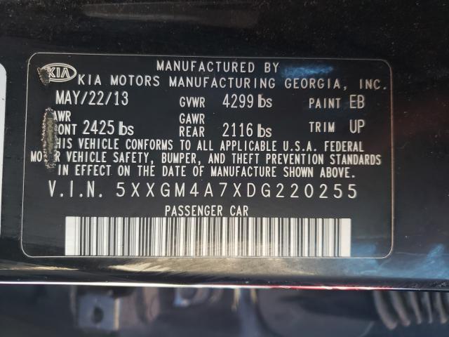 Photo 9 VIN: 5XXGM4A7XDG220255 - KIA OPTIMA LX 