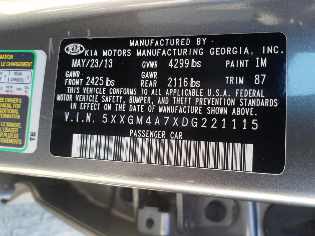 Photo 9 VIN: 5XXGM4A7XDG221115 - KIA OPTIMA LX 