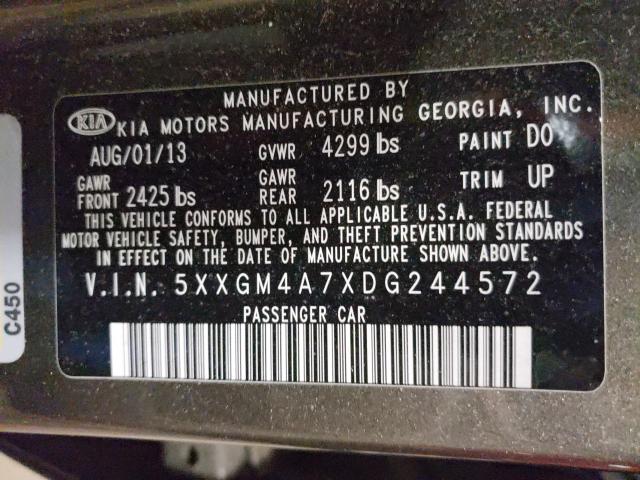 Photo 9 VIN: 5XXGM4A7XDG244572 - KIA OPTIMA LX 