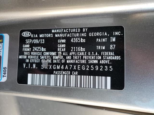 Photo 9 VIN: 5XXGM4A7XEG259235 - KIA OPTIMA LX 