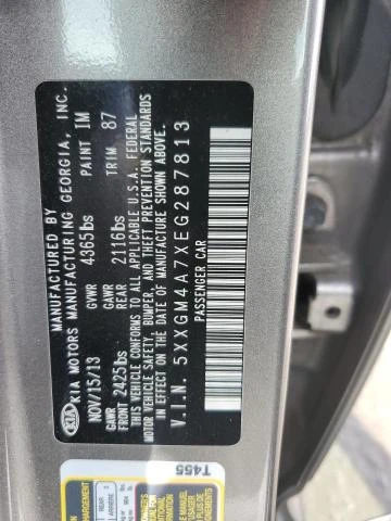 Photo 12 VIN: 5XXGM4A7XEG287813 - KIA OPTIMA LX 