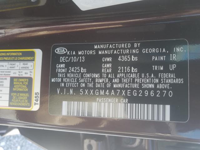 Photo 9 VIN: 5XXGM4A7XEG296270 - KIA OPTIMA LX 