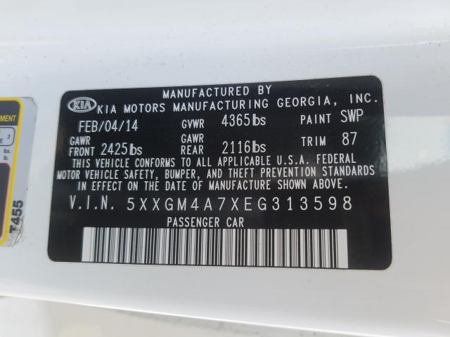 Photo 9 VIN: 5XXGM4A7XEG313598 - KIA OPTIMA LX 