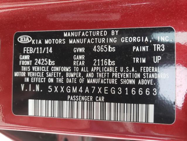 Photo 11 VIN: 5XXGM4A7XEG316663 - KIA OPTIMA LX 