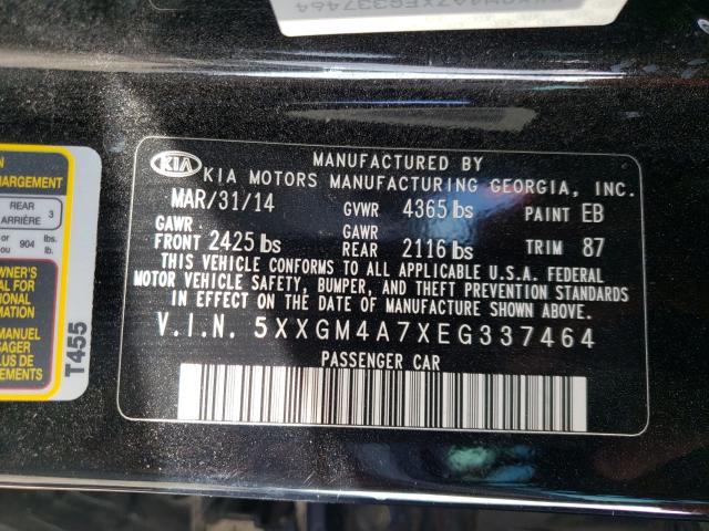 Photo 9 VIN: 5XXGM4A7XEG337464 - KIA OPTIMA LX 