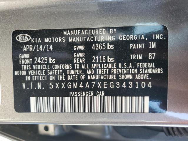 Photo 11 VIN: 5XXGM4A7XEG343104 - KIA OPTIMA LX 