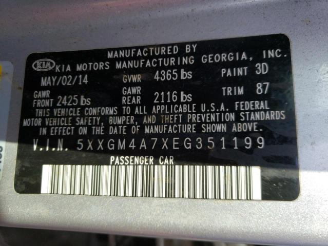 Photo 11 VIN: 5XXGM4A7XEG351199 - KIA OPTIMA LX 