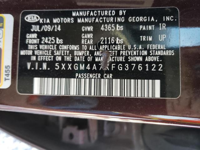 Photo 11 VIN: 5XXGM4A7XFG376122 - KIA OPTIMA LX 