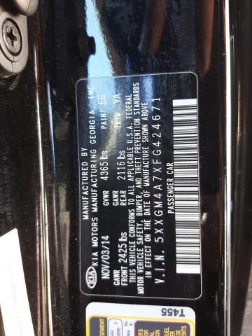 Photo 11 VIN: 5XXGM4A7XFG424671 - KIA OPTIMA LX 