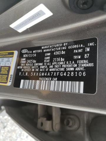 Photo 11 VIN: 5XXGM4A7XFG428106 - KIA OPTIMA LX 